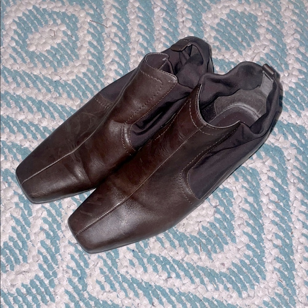 Markon late 1990’s square toe stylish Brown Ankle Booties 7.5